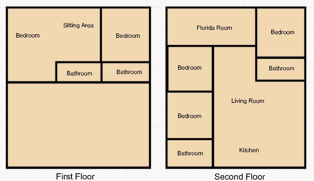 Floor Plan for Getaway Bay at Coco Plum Beach ~ Walk to beach from this Private Pool Home